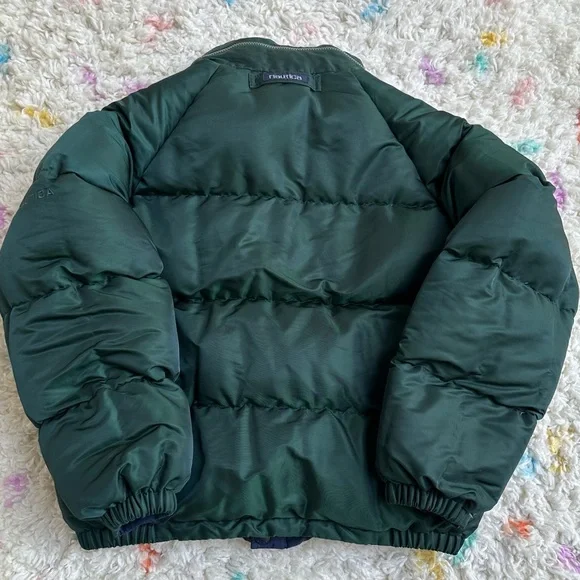 Vintage 90s Y2K Nautica Reversible Goose Down Puffer Jacket - Picture 5 of 7